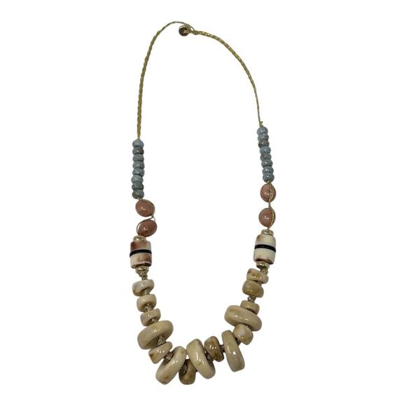 Anthropologie Resin Beaded Statement Necklace Multicolor - Picture 2 of 7
